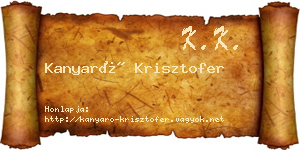 Kanyaró Krisztofer névjegykártya